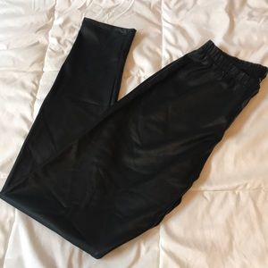 Black faux leather leggings